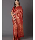 Red Soft Silk Zari Work Designer Saree