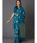 Sky Blue Soft Silk Woven DesignerTraditional Saree