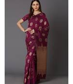 Violet Soft Silk Woven DesignerTraditional Saree