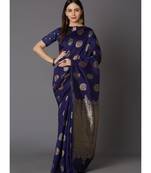 Blue Soft Silk Woven DesignerTraditional Saree