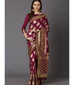 Violet Soft Silk Woven DesignerTraditional Saree