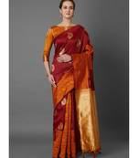 Maroon Soft Silk Zari Work Designer Saree