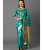 Sky Blue Soft Silk Zari Work Designer Saree