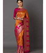 Yellow And Pink Banarasi Silk Weaving Designer Saree