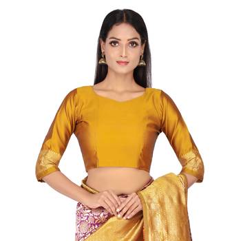 Purple woven silk saree with blouse 5