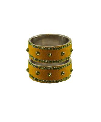 brown Stone Stud Brass Bangle 1