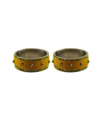brown Stone Stud Brass Bangle 2