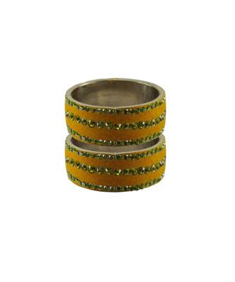  Light Brown Stone Stud Brass Bangle 1