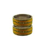  Light Brown Stone Stud Brass Bangle