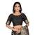 Black woven art silk saree with blouse
