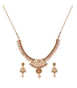 Gold gold plated Brass Alloy   Necklace with   Pair Earrings