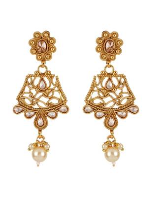Gold gold plated Brass Alloy   Necklace with   Pair Earrings 4