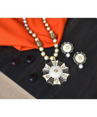 Gold gold plated Brass Alloy   Necklace with   Pair Earrings 3