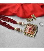 Gold plated Brass Alloy   Necklace with   Pair Earrings