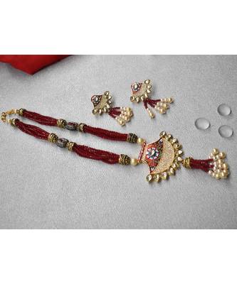 Gold gold plated Brass Alloy   Necklace with   Pair Earrings 2
