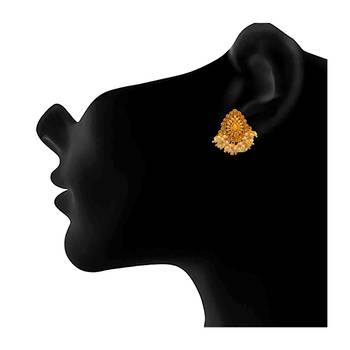 Gold pearl earrings 4