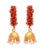Gold pearl earrings