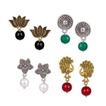 Silver pearl earrings 1