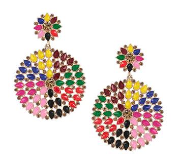 Multicolor diamond earrings 1