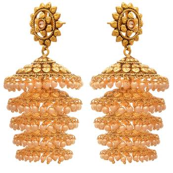 Gold pearl earrings 2