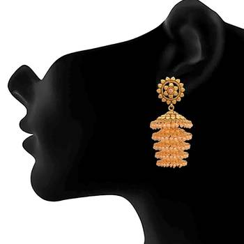 Gold pearl earrings 4