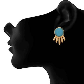 Gold Copper Antique Gold Plated Sunburst Stud Earrings 4