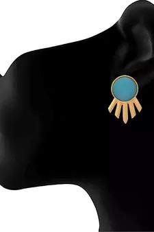 Gold Copper Antique Gold Plated Sunburst Stud Earrings