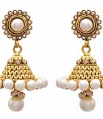 Gold pearl earrings