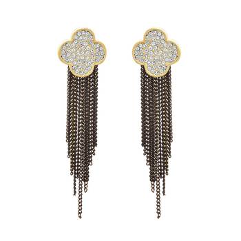 Silver diamond earrings 1