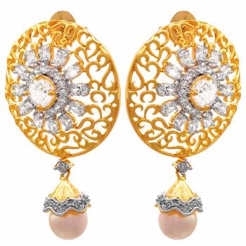 Gold diamond earrings 2