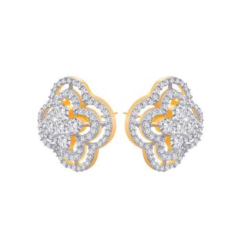 Gold diamond earrings 2
