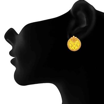 Gold pearl earrings 3