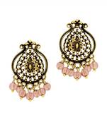 Purple Puwai Oxidised Gold Plated Stud Earrings