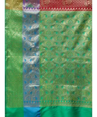 Maroon woven art silk saree with blouse 3