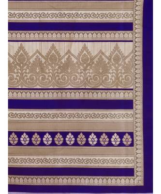 Purple Printed art silk saree with blouse 3
