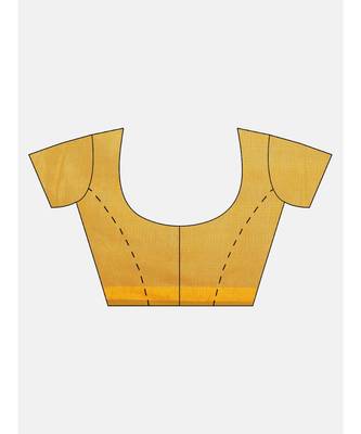 Yellow woven art silk saree with blouse 4