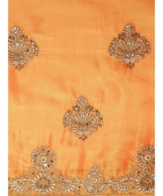 yellow woven chiffon saree with blouse 3