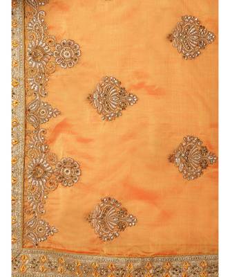 yellow woven chiffon saree with blouse 4