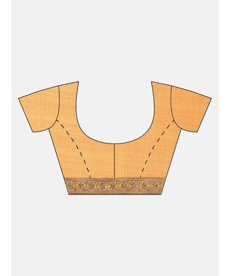 yellow woven chiffon saree with blouse 5