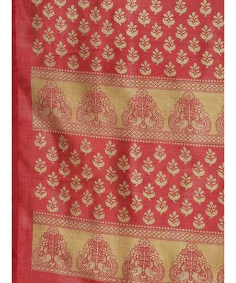 yellow Printed cotton saree with blouse 4