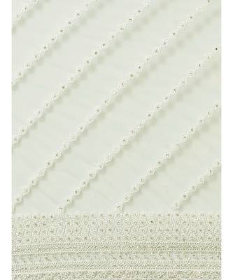 Sea Green Embroidered Net saree with blouse 3