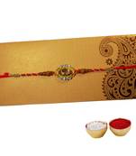 Multicolor Cutwork Ganesha Rakhi For Brother Single Rakhi with Roli Tika