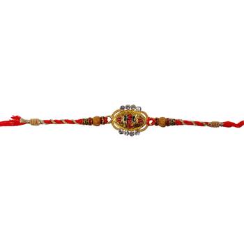 Multicolor Cutwork Ganesha Rakhi For Brother Single Rakhi with Roli Tika 2