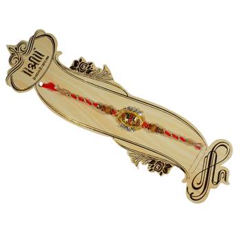 Multicolor Cutwork Ganesha Rakhi For Brother Single Rakhi with Roli Tika 4