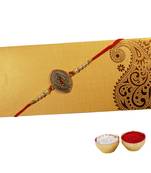 Designer Rakhi Adorned with Stones For Brother Single Rakhi For Bhaiya with Roli Tika