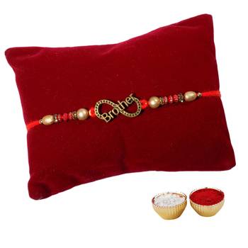 Cutwork Brother Rakhi For Bhaiya Single Rakhi with Roli Tika 1