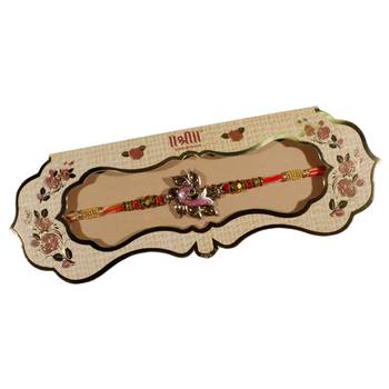 Cutwork Mayur Rakhi For Brother Single Rakhi with Roli Tika 3