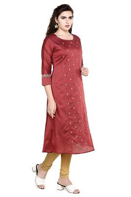 Maroon embroidered polyester embroidered-kurtis 3