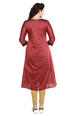 Maroon embroidered polyester embroidered-kurtis 4