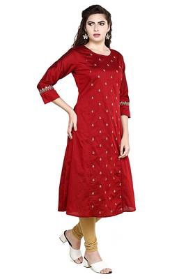 Maroon embroidered polyester embroidered-kurtis 2